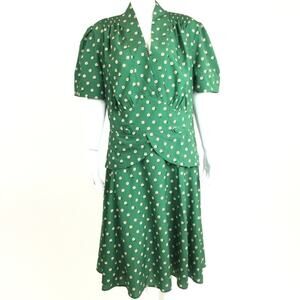 eShakti Sheath Dress 50s Retro Ruched Back V-Neck Flower Print Green M 8